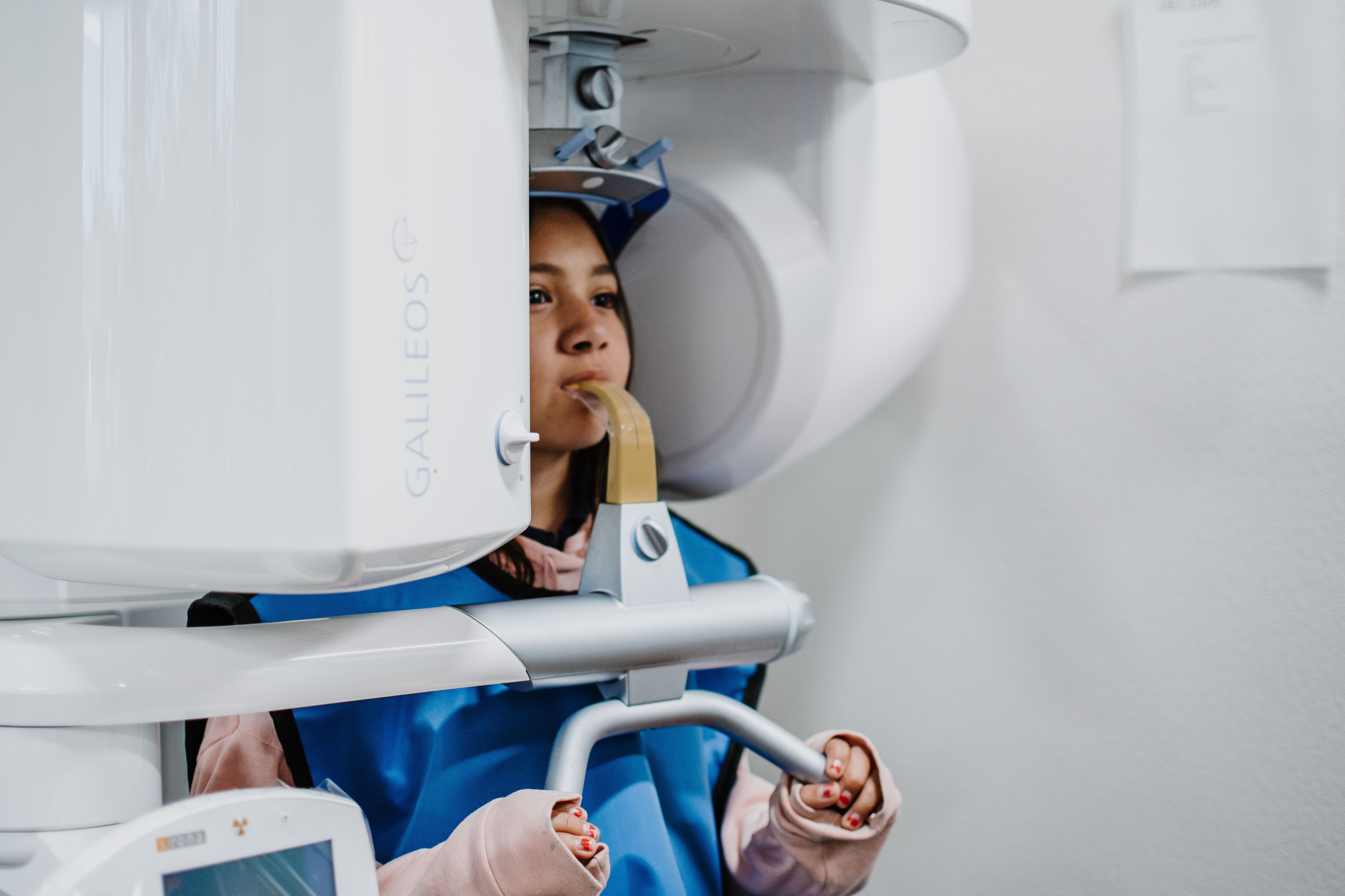 Child getting dental exam